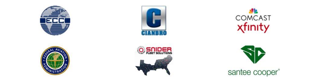 Logos representing VegClear industrial weed control clients across the Southeast, including utilities, airports, telecom, energy, and fleet operators that require compliant vegetation management on regulated sites.