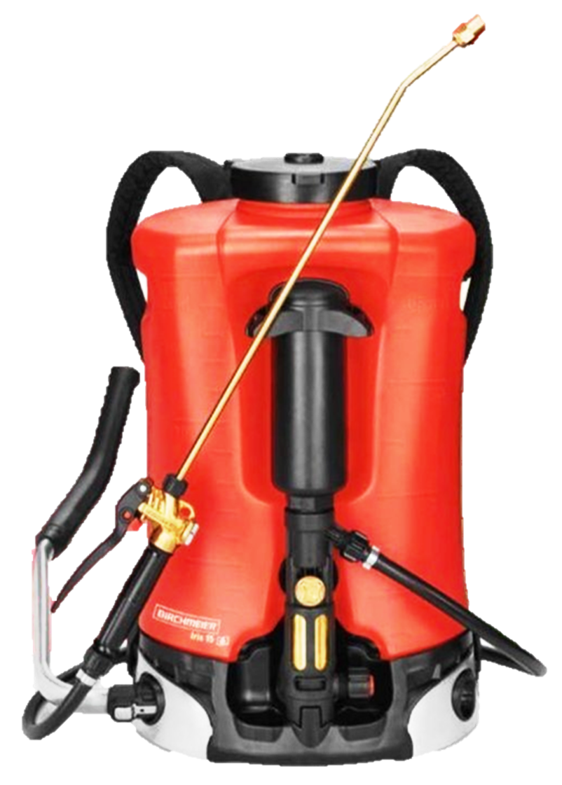professional backpack sprayer with 5 gallon capacity used by industrial weed control crews for precise herbicide application