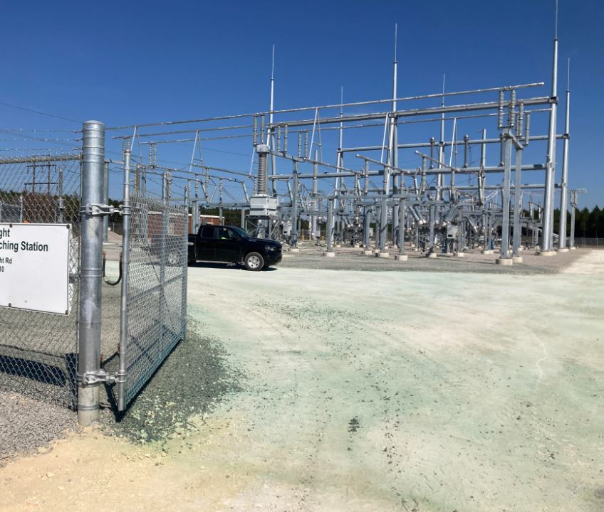 VegClear Supports Georgia EMC Power Utility Company Substation Station Gravel Vegetation Control Program With Spray Indicator Herbicide Tank Mix