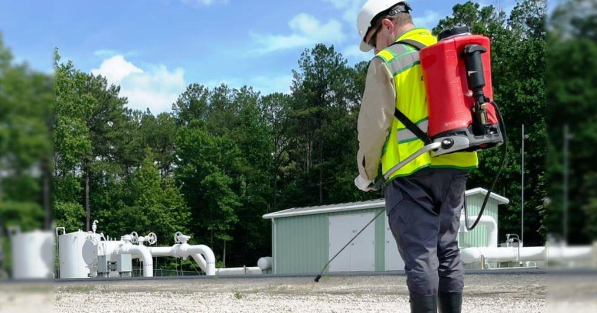 industrial property communications gravel footer that required post emergent nonselective herbicide application