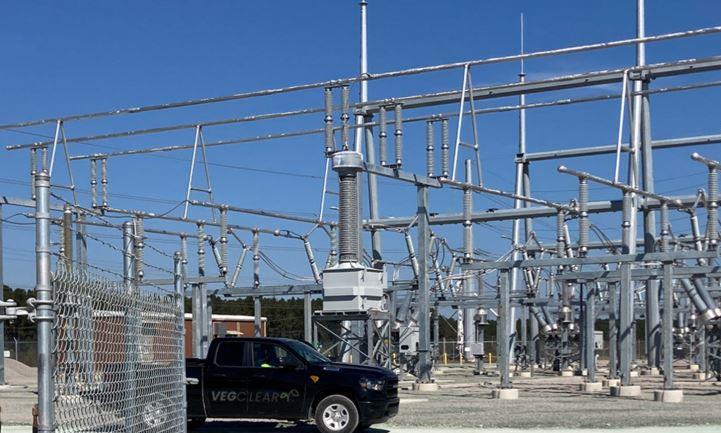 VegClear Supports South Carolina and Georgia EMC Power Utility Company Substation Station Gravel Vegetation Control Program With Spray Indicator Herbicide Tank Mix
