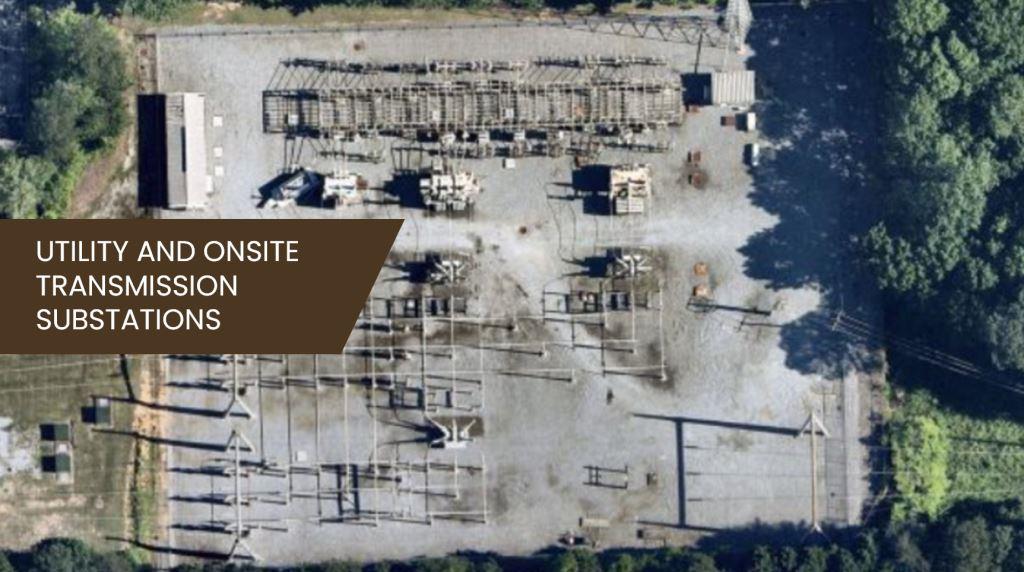 Aerial image of Onsite Industrial Power Substation showcasing the effectiveness of VegClear